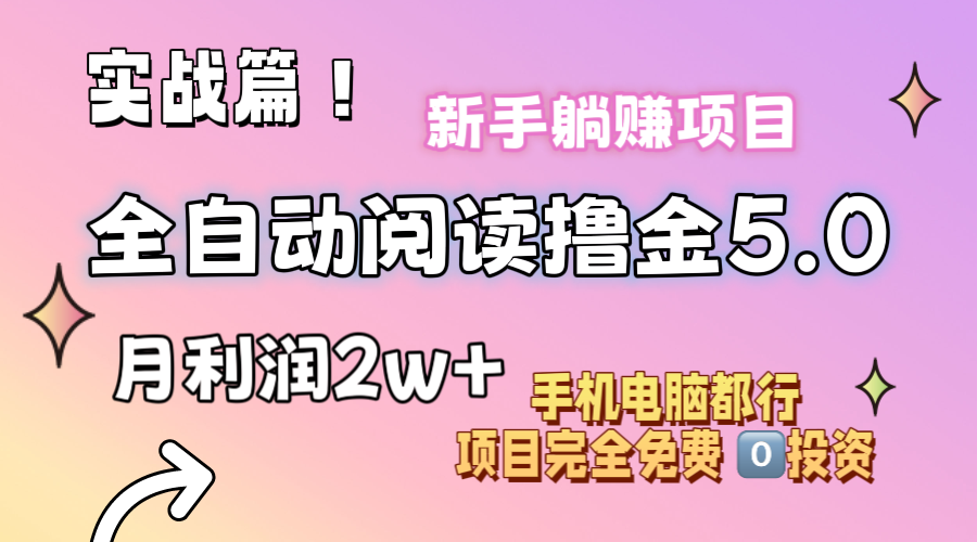 （11578期）小说全自动阅读撸金5.0 操作简单 可批量操作 零门槛！小白无脑上手月入2w+-叮当猫聊项目
