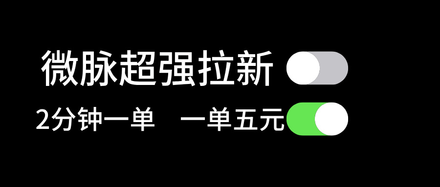 （11580期）微脉超强拉新， 两分钟1单， 一单利润5块，适合小白-叮当猫聊项目