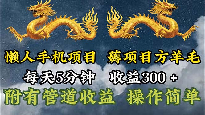 （11600期）懒人手机项目，每天5分钟，每天收益300+，多种方式可扩大收益！-叮当猫聊项目