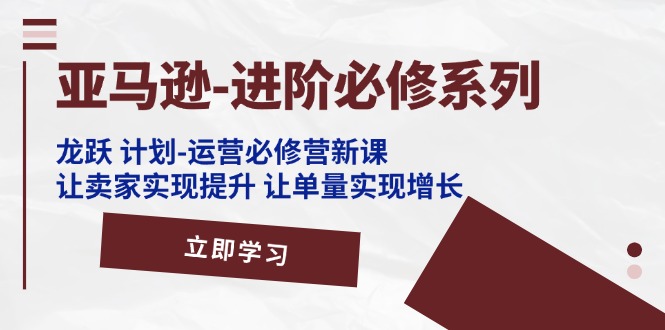 （11623期）亚马逊-进阶必修系列，龙跃 计划-运营必修营新课，让卖家实现提升 让单…-叮当猫聊项目