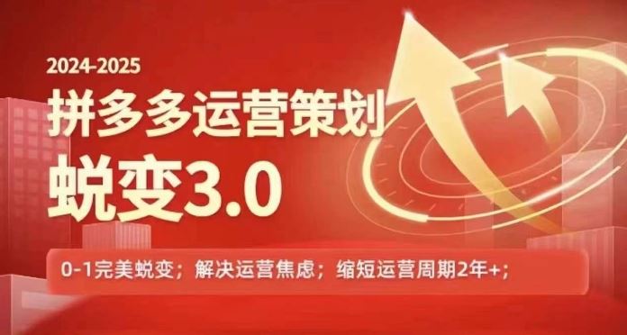 2024-2025拼多多运营策略蜕变3.0，0~1完美蜕变，解决信息焦虑-叮当猫聊项目