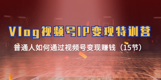 Vlog视频号IP变现特训营，普通人如何通过视频号变现赚钱（15节）-叮当猫聊项目