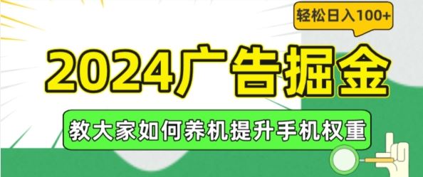 2024广告掘金，教大家如何养机提升手机权重，轻松日入100+【揭秘】-叮当猫聊项目