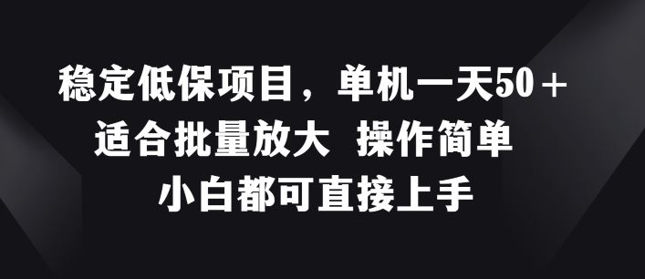 稳定低保项目，单机一天50+适合批量放大 操作简单 小白都可直接上手【揭秘】-叮当猫聊项目