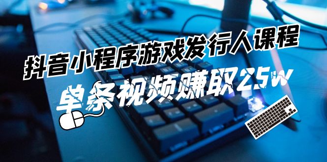 抖音小程序游戏发行人课程：带你玩转游戏任务变现，单条视频赚取25w-叮当猫聊项目