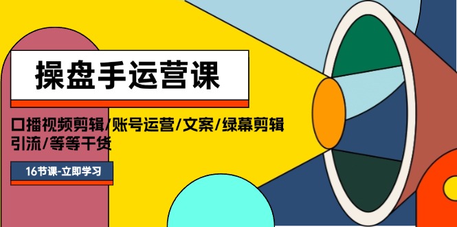 （11803期）操盘手运营课程：口播视频剪辑/账号运营/文案/绿幕剪辑/引流/干货/16节-叮当猫聊项目