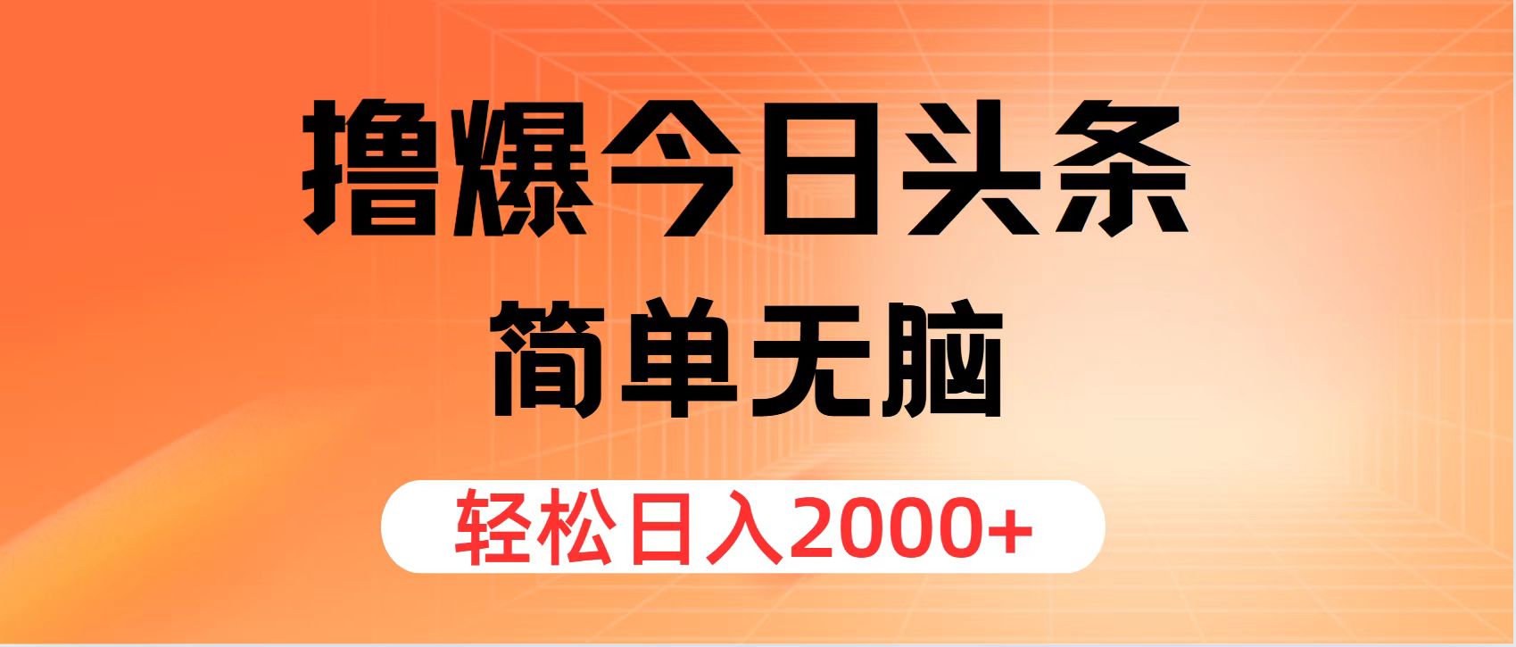 （11849期）撸爆今日头条，简单无脑，日入2000+-叮当猫聊项目