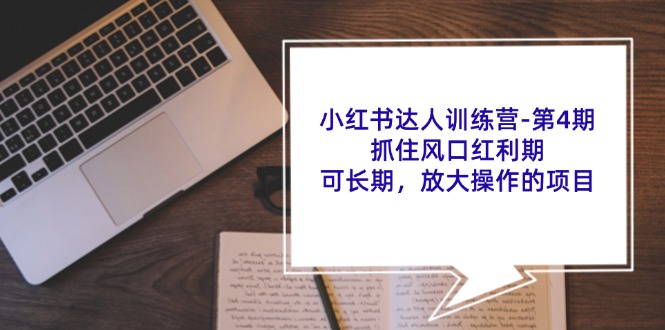 小红书达人训练营第4期：抓住风口红利期，可长期，放大操作的项目-叮当猫聊项目
