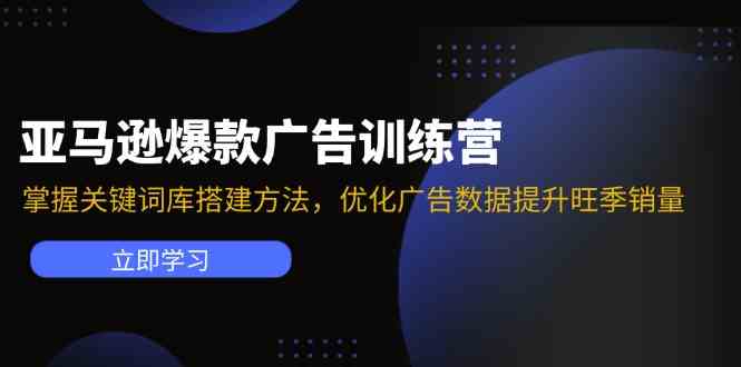 亚马逊爆款广告训练营：掌握关键词库搭建方法，优化广告数据提升旺季销量-叮当猫聊项目