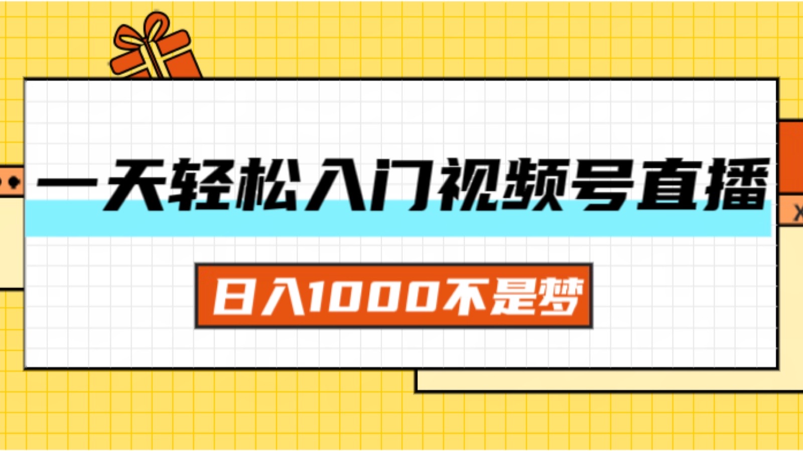 （11906期）一天入门视频号直播带货，日入1000不是梦-叮当猫聊项目