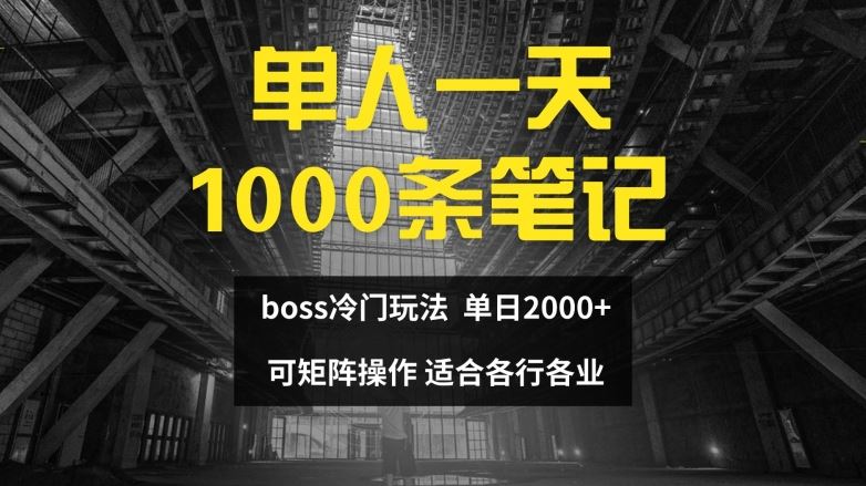 单人一天1000条笔记，日入2000+，BOSS直聘的正确玩法【揭秘】-叮当猫聊项目