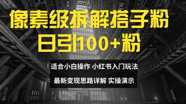 像素级拆解搭子粉，日引100+，小白看完可上手，最新变现思路详解【揭秘】-叮当猫聊项目