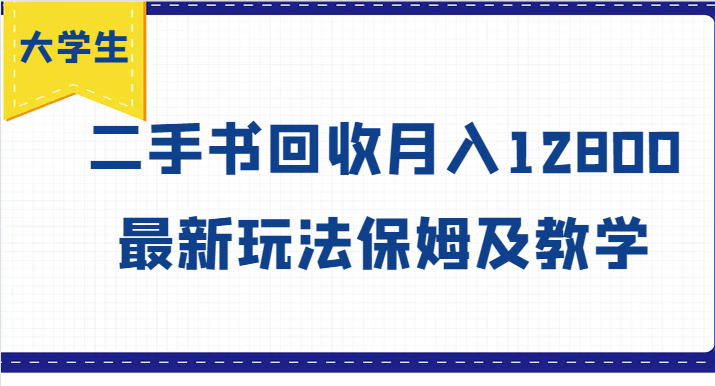 大学生创业风向标，二手书回收月入12800，最新玩法保姆及教学-叮当猫聊项目
