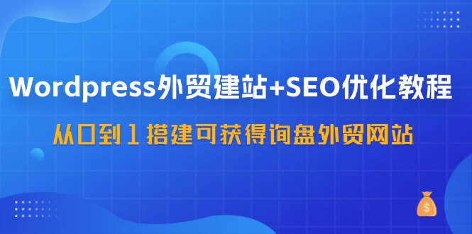 WordPress外贸建站+SEO优化教程，从0到1搭建可获得询盘外贸网站（57节课）-叮当猫聊项目