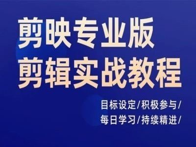 剪映专业版剪辑实战教程，目标设定/积极参与/每日学习/持续精进-叮当猫聊项目