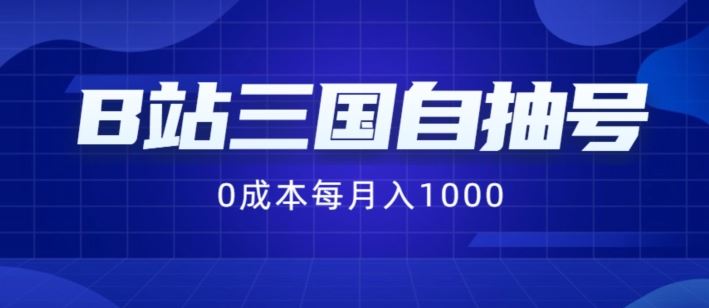 B站三国自抽号项目，0成本纯手动，每月稳赚1000【揭秘】-叮当猫聊项目