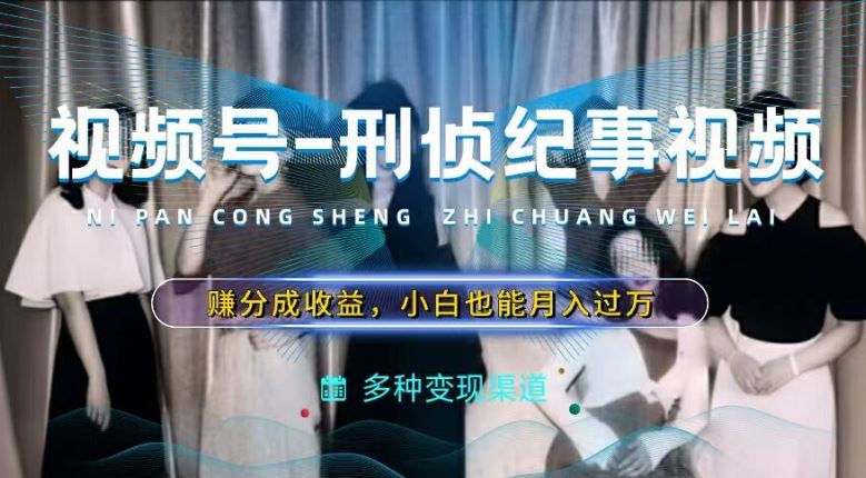 利用刑侦纪实视频，赚视频号分成计划收益，操作简单，新手小白轻松月入过万【揭秘】-叮当猫聊项目