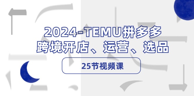 （12106期）2024-TEMU拼多多·跨境开店、运营、选品（25节视频课）-叮当猫聊项目