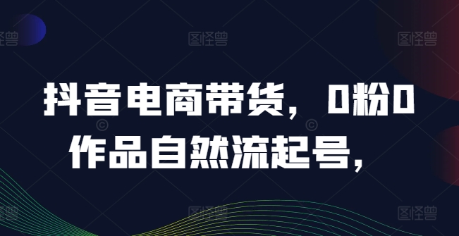 抖音电商带货，0粉0作品自然流起号，热销20多万人的抖音课程的经验分享-叮当猫聊项目