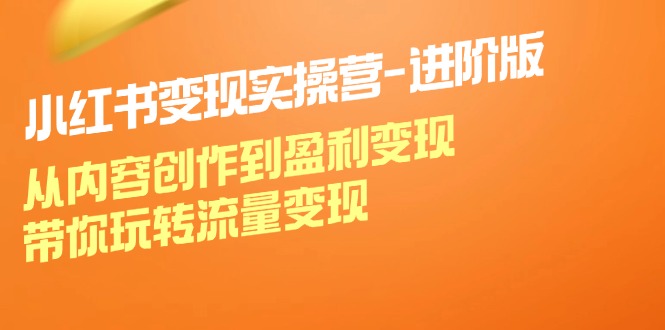 （12234期）小红书变现实操营-进阶版：从内容创作到盈利变现，带你玩转流量变现-叮当猫聊项目