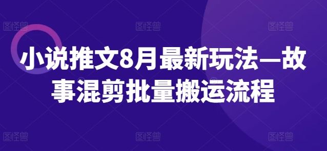 小说推文8月最新玩法—故事混剪批量搬运流程-叮当猫聊项目