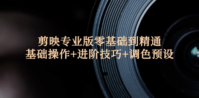 （12310期）剪映专业版零基础到精通：基础操作+进阶技巧+调色预设"-叮当猫聊项目