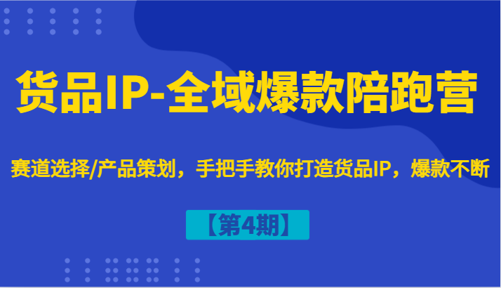 货品IP-全域爆款陪跑营【第4期】赛道选择/产品策划，手把手教你打造货品IP，爆款不断-叮当猫聊项目