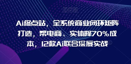 Ai终点站，全系统商业闭环矩阵打造，帮电商、实体降70%成本，12款Ai联合深度实战【0906更新】-叮当猫聊项目