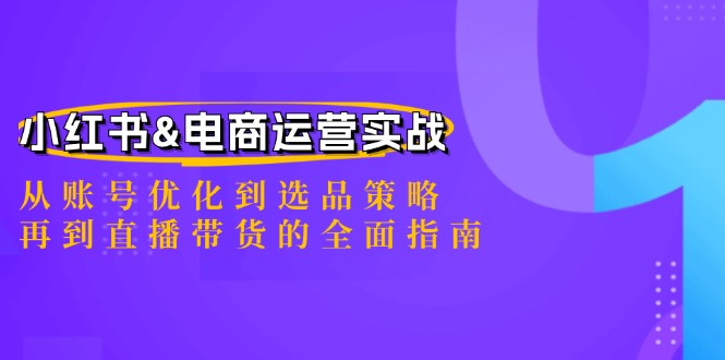 小红书&电商运营实战：从账号优化到选品策略，再到直播带货的全面指南-叮当猫聊项目