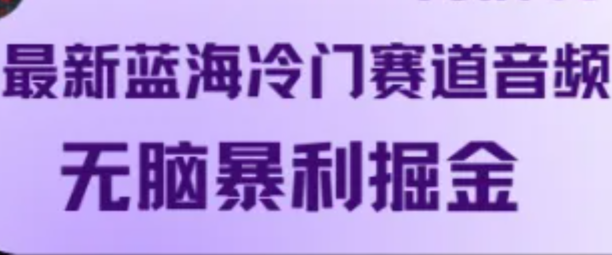 最新蓝海冷门赛道音频，无脑暴利掘金-叮当猫聊项目