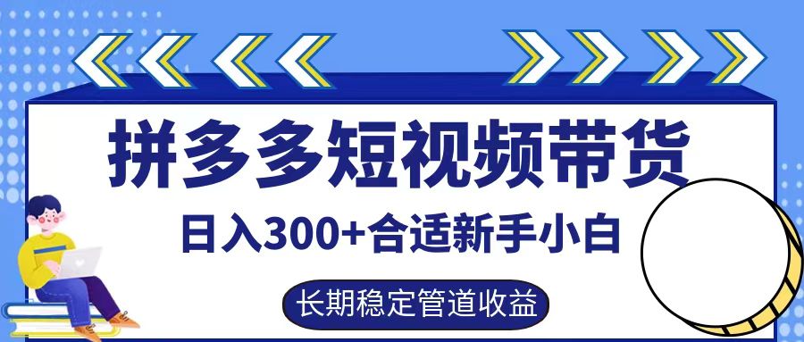 拼多多短视频带货日入300+，实操账户展示看就能学会-叮当猫聊项目