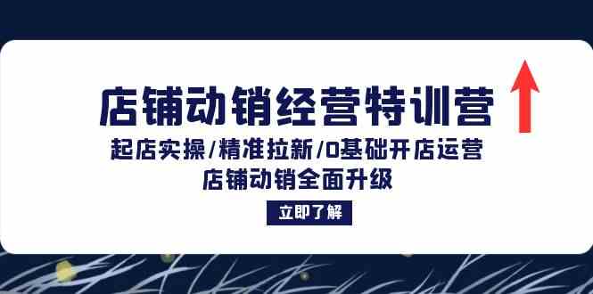店铺动销经营特训营：起店实操/精准拉新/0基础开店运营/店铺动销全面升级-叮当猫聊项目