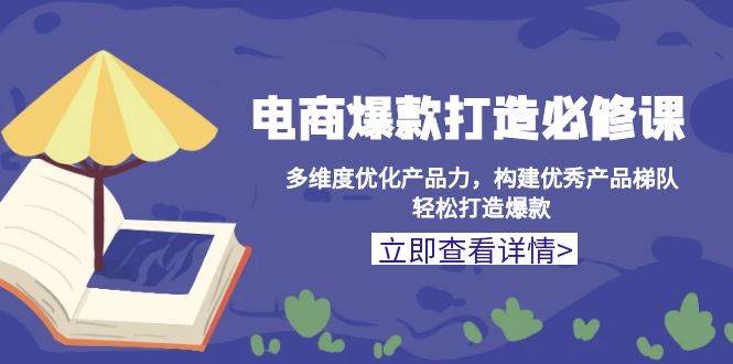 （13689期）电商爆款打造必修课：多维度优化产品力，构建优秀产品梯队，轻松打造爆款-叮当猫聊项目