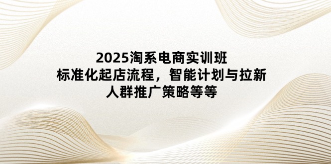 2025淘系电商实训班：标准化起店流程，智能计划与拉新，人群推广策略等等-叮当猫聊项目