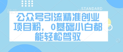 公众号引流精准创业项目粉，0基础小白都能轻松驾驭-叮当猫聊项目