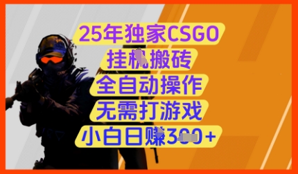 25年独家CSGO挂G搬砖，全自动操作，无需打游戏，小白日入3张+【揭秘】-叮当猫聊项目