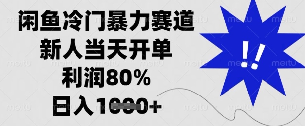 闲鱼冷门暴力赛道，新人当天开单，利润80%，日入1k+【揭秘】-叮当猫聊项目