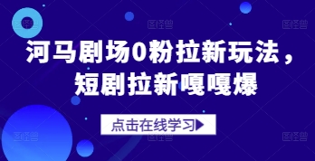 河马剧场0粉拉新玩法，短剧拉新嘎嘎爆-叮当猫聊项目