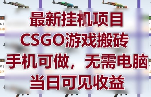 最新挂G项目，CSGO游戏搬砖，手机可做，无需电脑，当日见收益【揭秘】-叮当猫聊项目