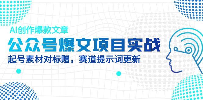 公众号爆文项目实战，AI创作爆款文章，起号素材对标赠(附赛道AI提示词-叮当猫聊项目