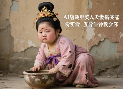 AI唐朝胖美人夫妻搞笑涨粉实操，五分钟教会你-叮当猫聊项目