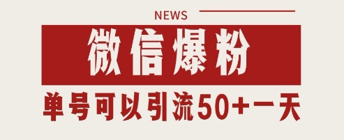微信爆粉，私域暴力引流打法日引千粉 单号日进50+【揭秘】-叮当猫聊项目