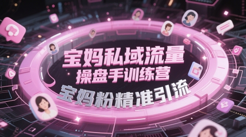 宝妈私域流量操盘手训练营，宝妈粉精准引流-叮当猫聊项目