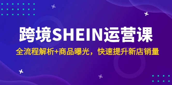跨境SHEIN运营课，全流程解析+商品曝光，快速提升新店销量-叮当猫聊项目