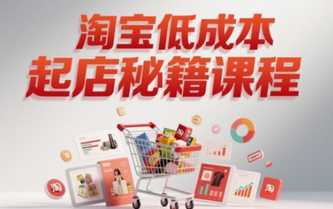 淘宝低成本起店系统课，助你快速起店，实现弯道超车-叮当猫聊项目