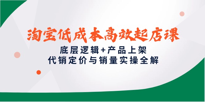 淘宝低成本高效起店课，底层逻辑+产品上架，代销定价与销量实操全解-叮当猫聊项目