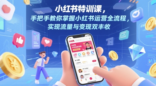 小红书特训课，手把手教你掌握小红书运营全流程，实现流量与变现双丰收-叮当猫聊项目