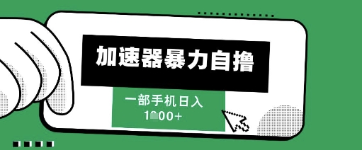 205新风口，加速器暴力自撸，单机日入1k+【揭秘】-叮当猫聊项目