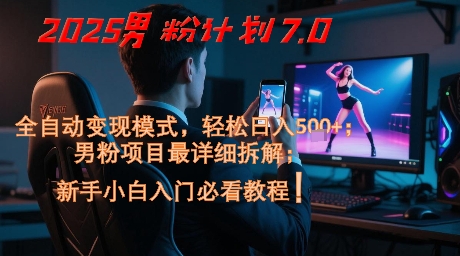 2025男粉计划7.0，全自动变现模式，轻松日入5张+，新手小白必看课程-叮当猫聊项目