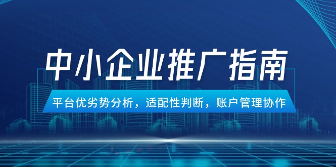 中小企业竞价推广指南，平台优劣势分析，适配性判断，账户管理协作-叮当猫聊项目